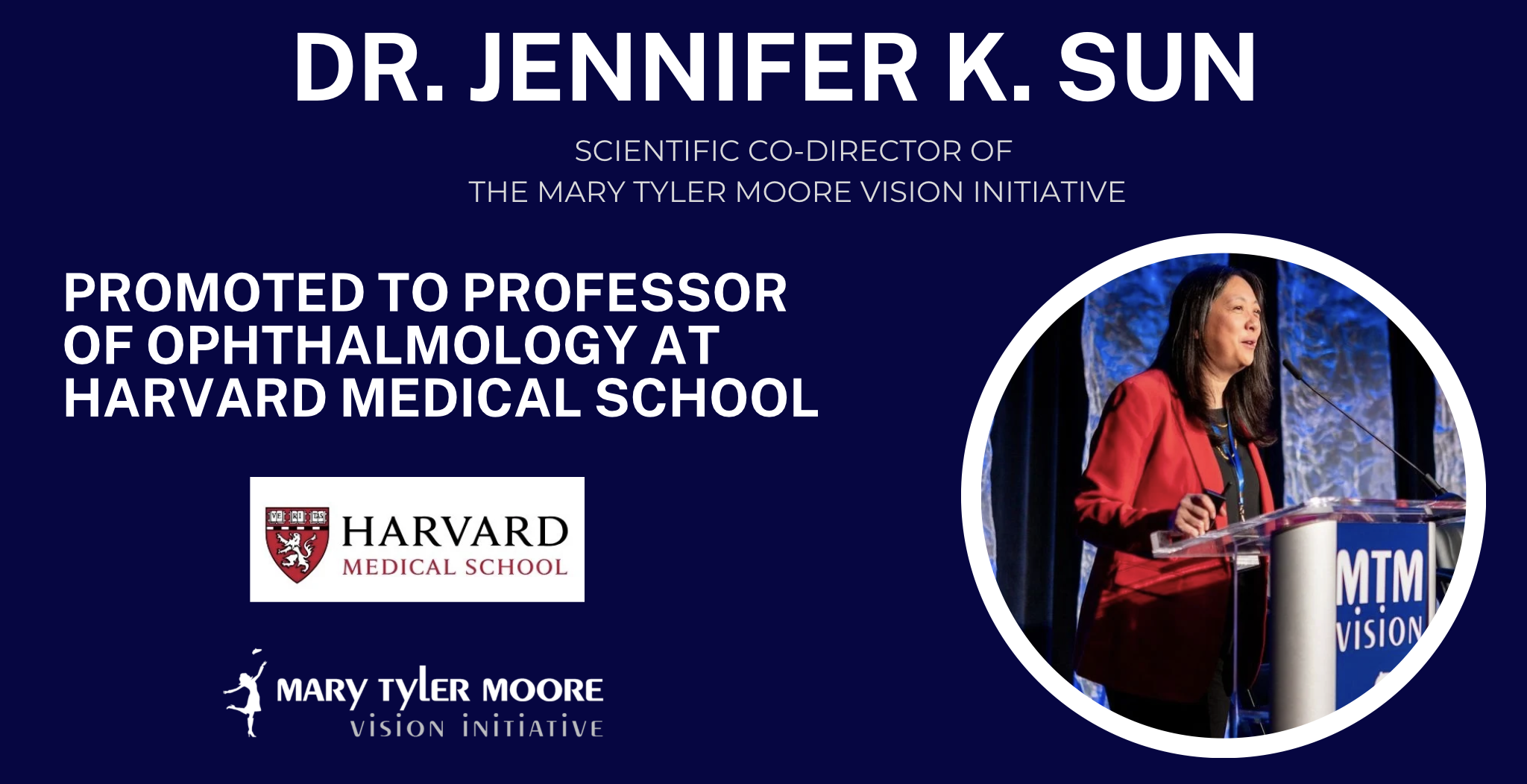 Dr. Jennifer K. Sun Promoted to Professor of Ophthalmology at Harvard Medical School 